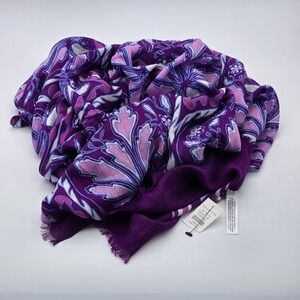Talbots‎ Shawl Wrap Womens One Size Purple Blue 100% Modal 28x65 New